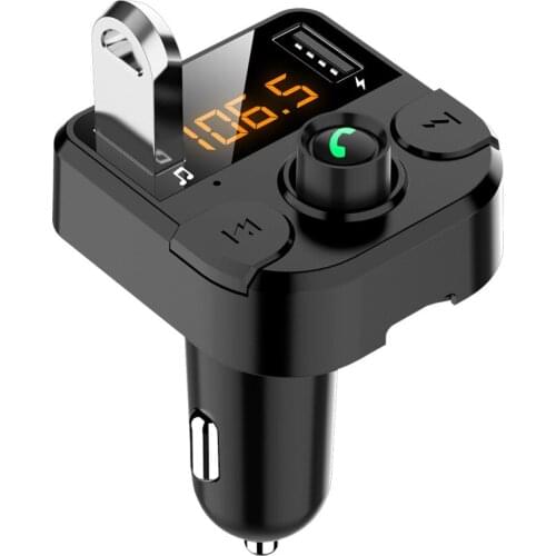 Dual USB Car Charger with FM Transmitter Bluetooth Hands-free FM Modulator MP3 Player with Quick Charge Dual USB Car Charger