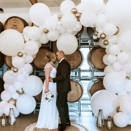 White Gold Balloon Garland Arch Kit Wedding Birthday Party Decor Kids Baby Shower Latex Ballon Chain Wedding Party Supplies