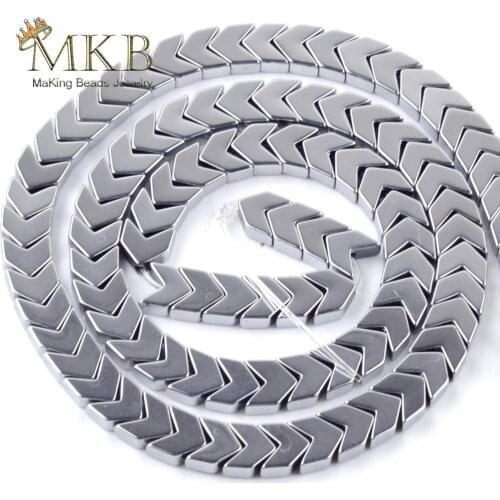 Natural Stone Silvers Hematites Arrow Shape Beads Spacer Loose Beads For Jewelry Making DIY Bracelets Necklace Jewellery 15"