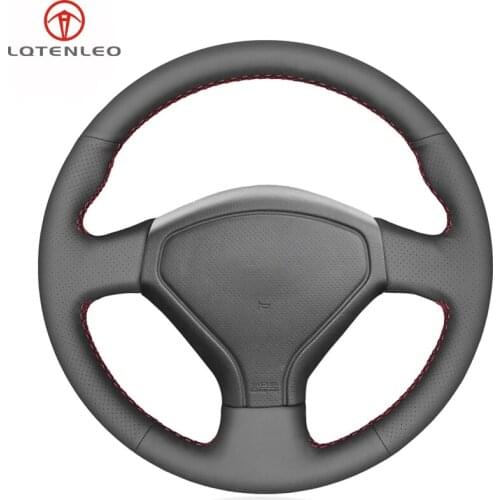 LQTENLEO Black Artificial Leather Steering Wheel Cover For Subaru Legacy Impreza 2003-2007 Forester 2004-2008 Outback 2004-2007