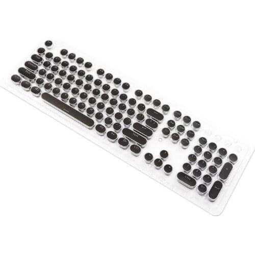 104 Keys Retro Round Keycaps Double Shot DIY Steam Punk Steampunk Typewriter Keycaps for Backlit Classy Player Stylized C5AE