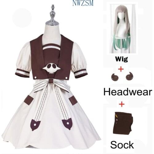 2020 Anime Hanako-kun Cosplay Costumes Uniform Dress Toilet-Bound Jibaku Shounen Yashiro Nene Wig Hanako Kun Dress Uniform Suit