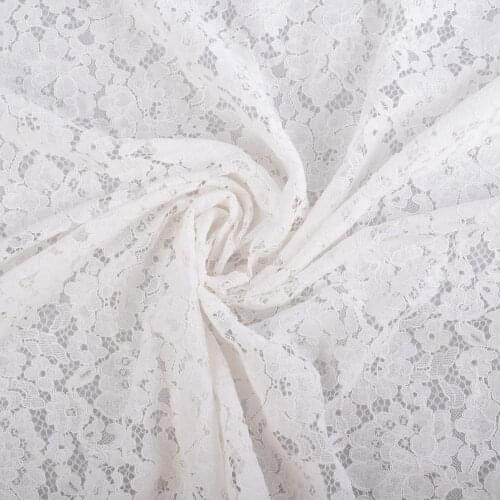 Cusack Ivory 100 x 150 cm Lace Fabric Mesh Embroidered for Women Dress Costumes Trimmings Sewing DIY 3 Model