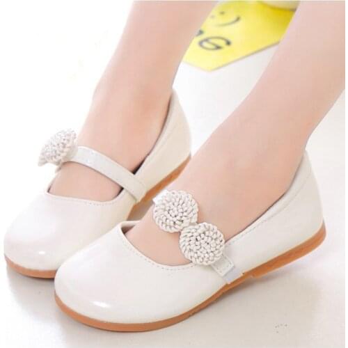 Girls' Children Kids Pink White Pink Leather Shoes For Little Girls School Wedding Princess Shoes New 2021 8 10 12 Years old