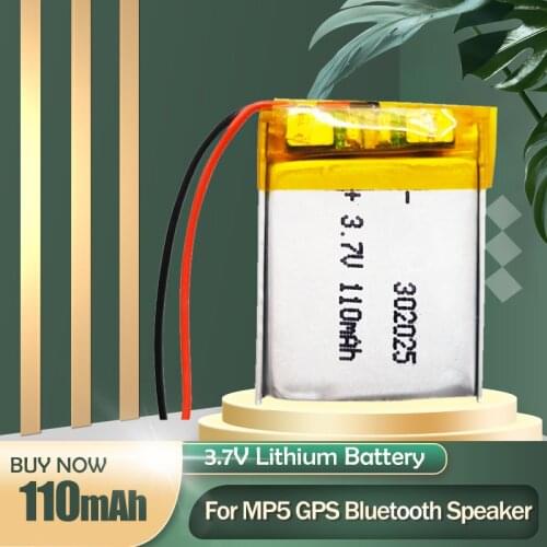 302025 3.7V 110mAh Lithium Polymer Li-ion Rechargeable Battery For Bluetooth Speaker MP3 Car Remote Control Beauty Instrument