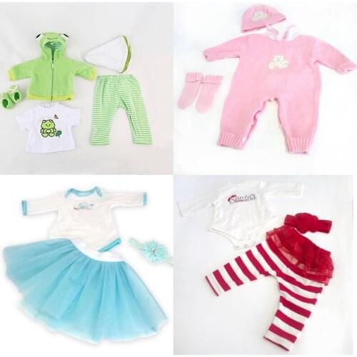 New Baby dolls clothes Fit 22 Inch 18 inch newborn Doll Clothes bebe reborn bonecas Suit dress Accessoriess gift toys