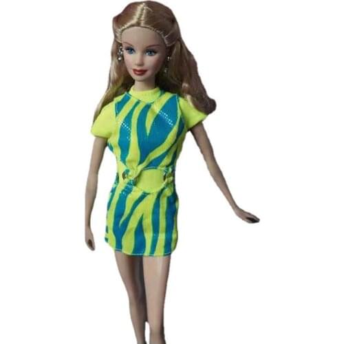 Fashion 1/6 BJD Clothes for Barbie Doll Outfits Yellow Blue Little Dress Princess Party Gown 1:6 Dolls Accessories Playhouse Toy