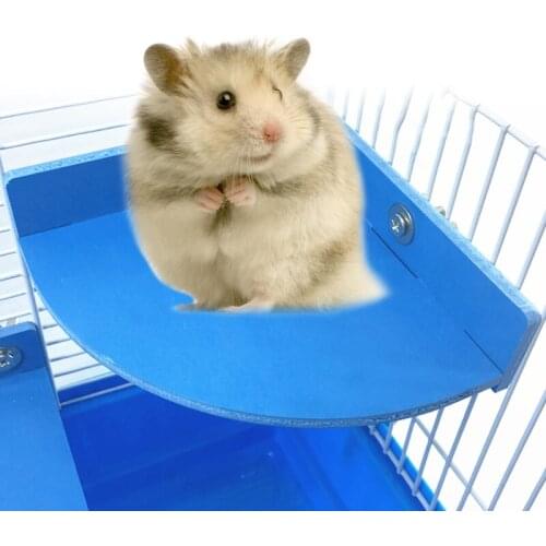 Hamster Platform Perch Pet Parrot Stand Rack Toys Rat Squirrel Springboard Cage