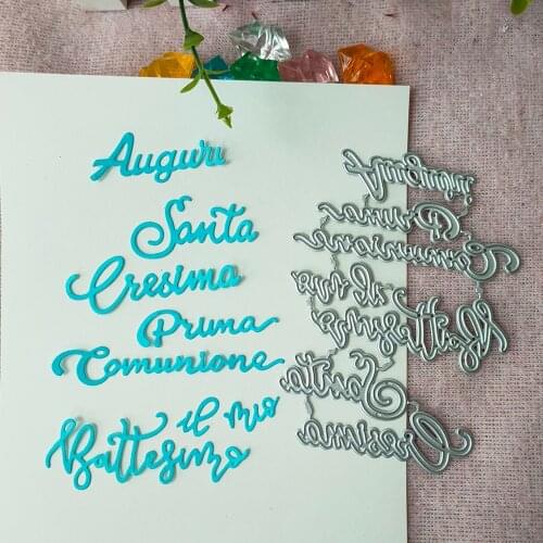 New Italy blessing word cutting Die mould pattern scrapbook die embossing DIY handicraft paper card photo album metal