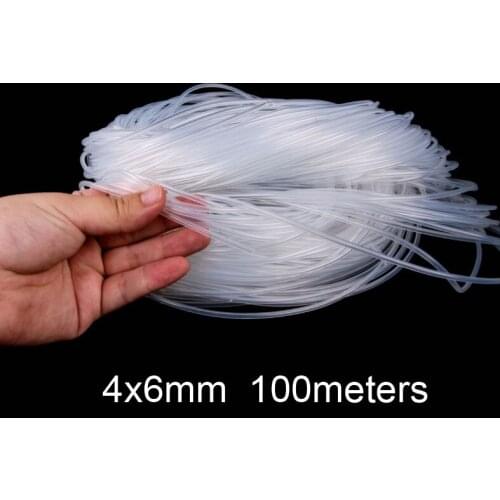 4x6mm 100 meter 4mm id Transparent silica gel tube food grade silicone tube lucency silicon hose FDA tasteless capillary tubing