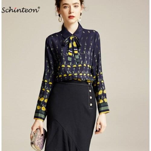 Блузки с бантом Schinteon China At AliExpress