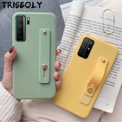 Wrist strap Hand Band Silicon Case For Huawei P40 Pro Plus P40 Lite Nova 7 SE Nova 7 Honor 30 Play 4T Pro X10 9A 30S Phone Cover