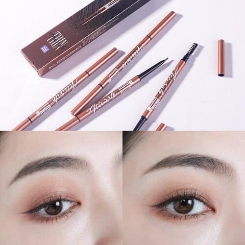 Xixi super slim eyebrow pencil with brush 4 natural color waterproof long lasting black brown automatic eyebrow tattoo pen AC078