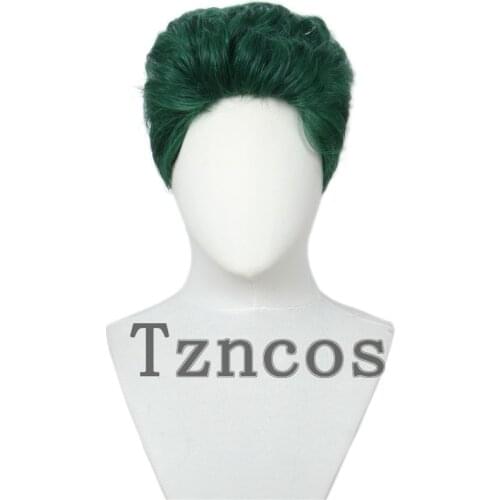 Tzncos Zed Wig Dark Green Short Wigs Heat Resistant Synthetic Hair