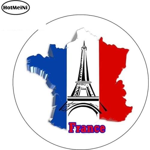 HotMeiNi 13cm x 12.8cm Cartoon Graphics FRANCE MAP FLAG ROUND SOUVENIR FRIDGE MAGNET Vinyl Waterproof Car Stickers