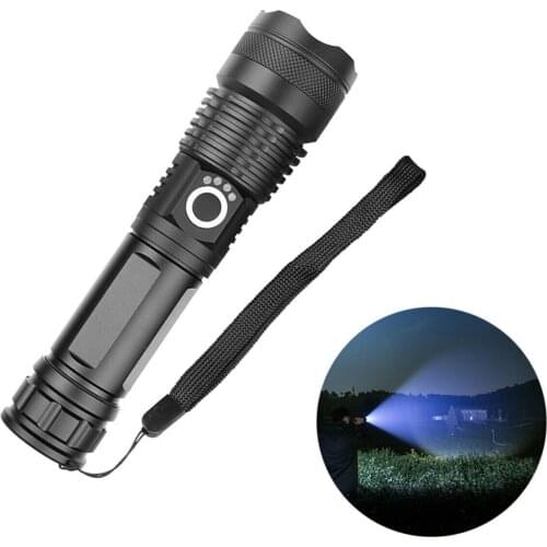 Waterproof Zoomable Flashlight USB Rechargeable Torch Lamp Work Lighting Camping LED Light
