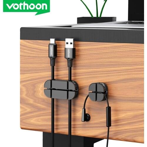 Vothoon Cross Cable Organizer Clip Silicone USB Cable Winder Flexible Cable Management Clips Cable Holder For Headphone Earphone