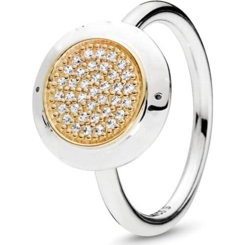 New 2019 Fashion Real 925 Sterling Silver Rose Gold Classic Pave CZ Pan Rings For Women Wedding Engagement Rings DropShipping