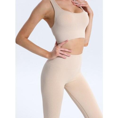 Thread Yoga Suit Running Fitness Yoga Set Sexy Slim High Waist Yoga Leggings Sport Suit Female Tracksuit Workout Clothing