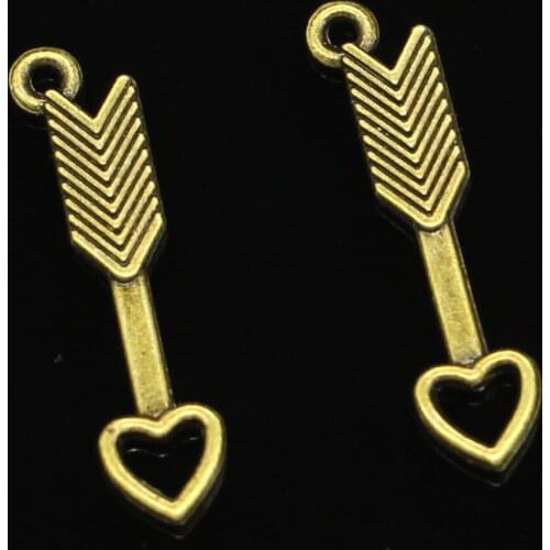 120 pcs Antique Bronze Plated arrow heart Charms Pendant For DIY Necklace Bracelet Jewelry Making DIY Handmade 29mm