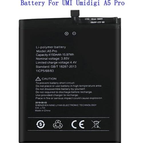 1x 4150mAh 15.97Wh A5 Pro Mobile Phone Replacement Battery For UMI Umidigi A5 Pro phone Batteries