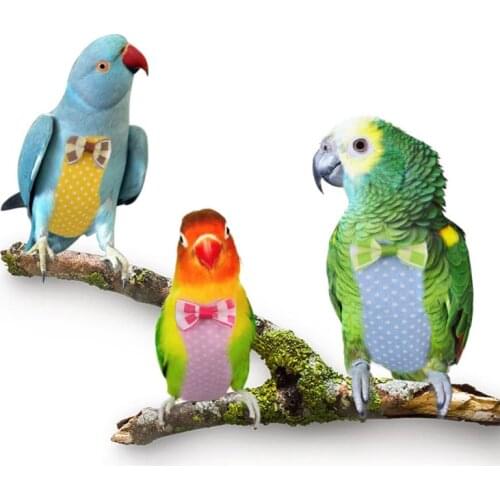 2PCS Bird Parrot Diaper Flight Suit Nappy Clothes Robot Flyper for Green Cheek Conure Parakeet Cockatiels Pigeons Pet Bird