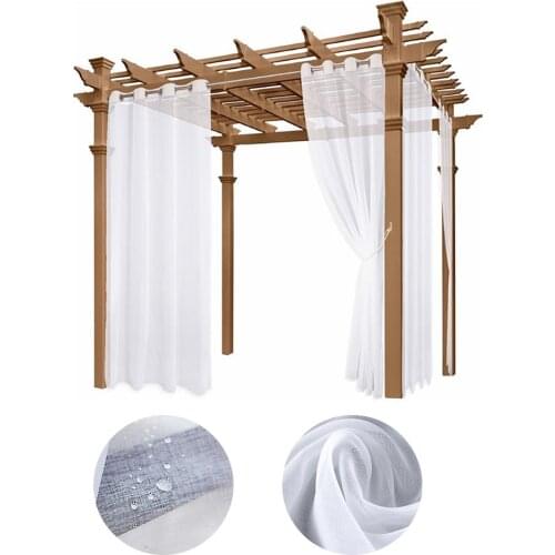 2Pcs Waterproof Indoor Outdoor Curtains Sun Blocking Curtains for Bedroom Porch Pergola Cabana