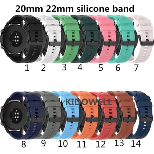 20mm 22mm Silicone Wrist Strap Band for Huawei Watch GT2 GT Samsung Galaxy Watch 3 Active 1 2 smartwatch Bands bracelet SM-R850