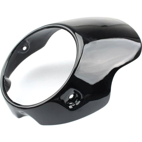 7' Motorcycle Headlight Fairing Protector Windshield Kit Gloss Black Color