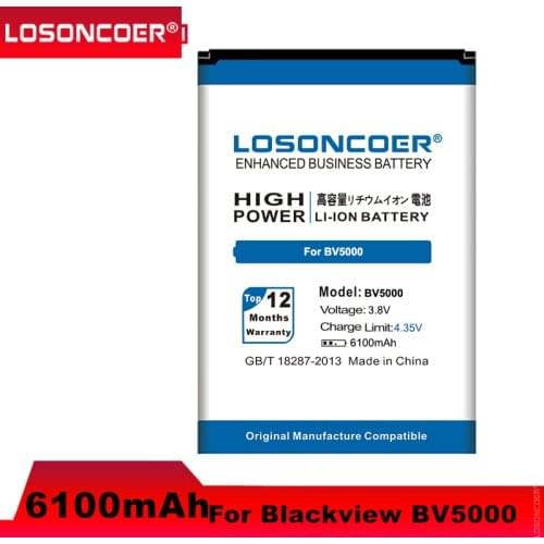 LOSONCOER 6100mAh BV5000 Battery for Blackview BV5000 Battery