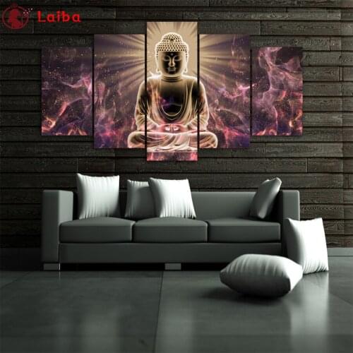 DIY Diamond Painting Abstract art, religious Buddha statue diamond Embroidery 5d mosaic Diamond needlework decor5pcs