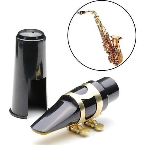 Alto Eb Saxphone Sax Mouthpiece Plastic with Metal Buckle Cap