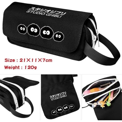 Anime My Neighbor Totoro Nylon Pencil Case Student Zipper Cartoon Penbag Women Makeupbag Travel Cosmetic Bags Stationery Gift