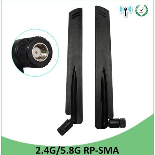 2pcs 2.4GHz 5GHz 5.8Ghz Antenna 8dBi RP-SMA Connector Dual Band 2.4G 5G 5.8G wifi Antena aerial SMA female wireless router