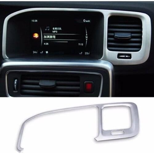 BBQ@FUKA Stainless Steel Auto Car Navigation Frame Cover Trim Decoration Strip Styling Sticker Fit For Volvo S60 V60