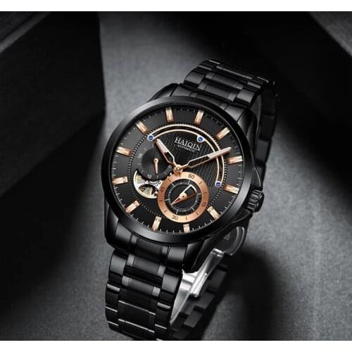 2021 NEW HAIQIN Mens Mechanical Watches Top Brand Luxury Business Automatic Watch Men Waterproof Clock tourbillon reloj hombre
