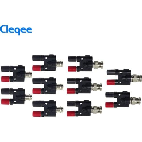 Cleqee P7008 Q9 BNC Female Jack Plug P7009 BNC Male Plug To Two Dual Banana Jack RF Adapter Connector