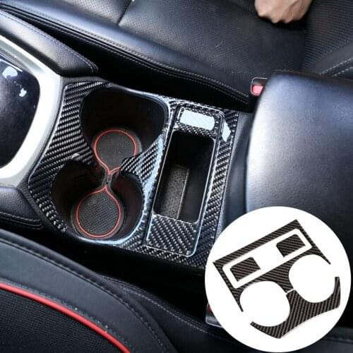 Carbon Fiber ABS Center Console Water Cup Frame Panel Trim Cover for Nissan X-Trail 2014-2018 Decoration Stickers