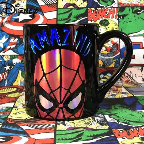 Disney Handy Cup Gift Collection Breakfast Milk Cup Marvel Spiderman Ceramic Cup Spiderman Mask Water Cup