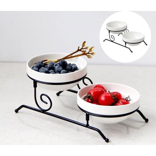2 Layer Fruit Plate Dessert Cupcake Cake Stand Dinner Candy Tart Fruit Plate Kitchen Decoration