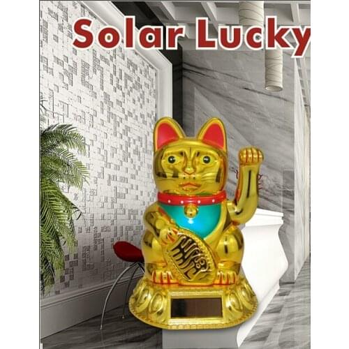 [ Fly Eagle ] X 144pcs Lucky Cat Waving Solar Power Powered Chinese Oriental Fortune Gold Maneki Neko Golden 044-223