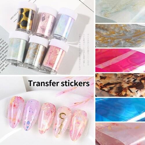2.5*50cm Mixed Colors Nail Foils Flower Sky Series Foils Paper Nail Art Transfer Sticker Slide Nail Art Decal Nails Accessories