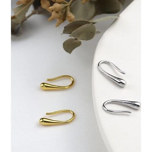 Hot Geometric hook fashion earring 925 Sterling Silver Water drop Earring 2020 women fashion DIY fine jewelry gift Free shipping