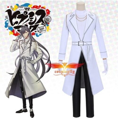 Anime Division Rap Battle DRB Jinguji Jakurai Cosplay Costume Women Men Outfits White Trench Top Pants Halloween COS Christmas
