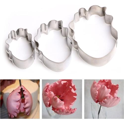 2016 Hot Sale Parrot Tulip Rose Petals Cutting Mold Decoration Tool for Fondant Cake Cupcake Tools Set Biscuit Cookie Cutters