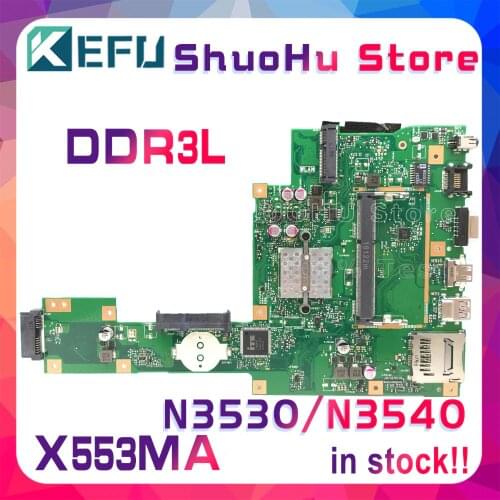 KEFU For ASUS X553MA X503M X553M F553M X503MA F553MA Laptop Motherboard DDR3L N3540 CPU Tested 100% work original Mainboard