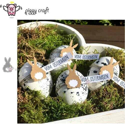 Piggy Craft metal cutting dies cut die mold Easter rabbit bunny Scrapbook paper craft knife mould blade punch stencils dies