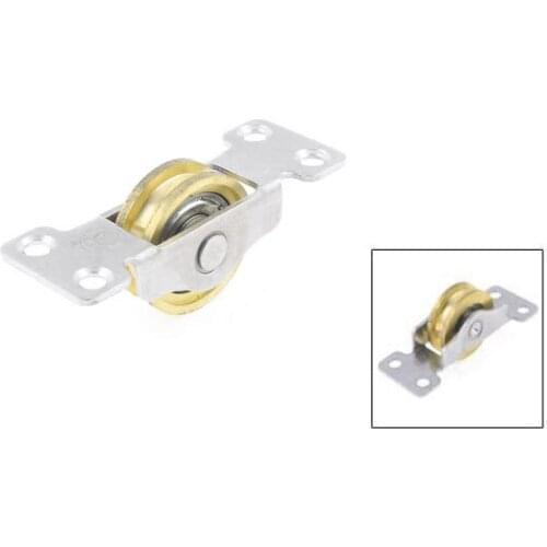 Metal Sliding 30mm Dia Roller Single Axle Sash Pulley for Window Door Two Tone 2pcs