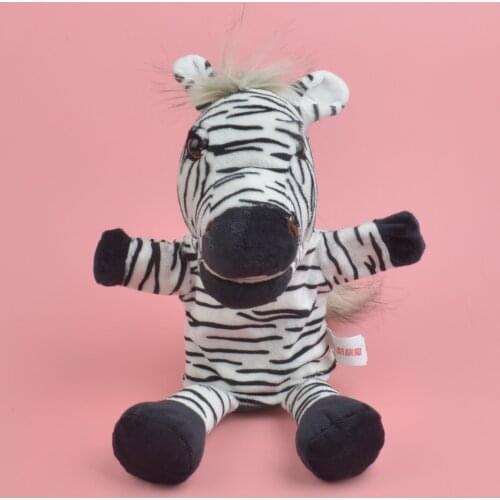 25-30cm Cute Carton Animal Plush Puppets Dog Giraffe Monkey Duck Zebra Lion Doll Baby Toy Animals Toy Hand Puppet Toys