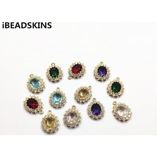 New arrival! 19x16mm Cubic Zirconia Oval shape charm/Connectors for Necklace,Earrings parts,Accessories,hand Made Jewelry DIY